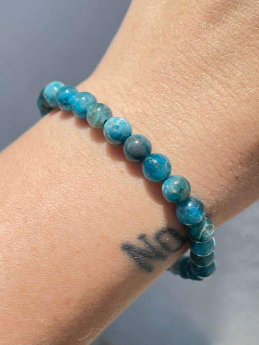 Blue Apatite 6mm Bracelet