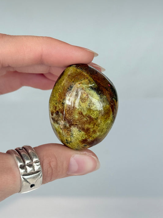 Green Opal In Matrix Freeform Palm Stone ( Madagascar )