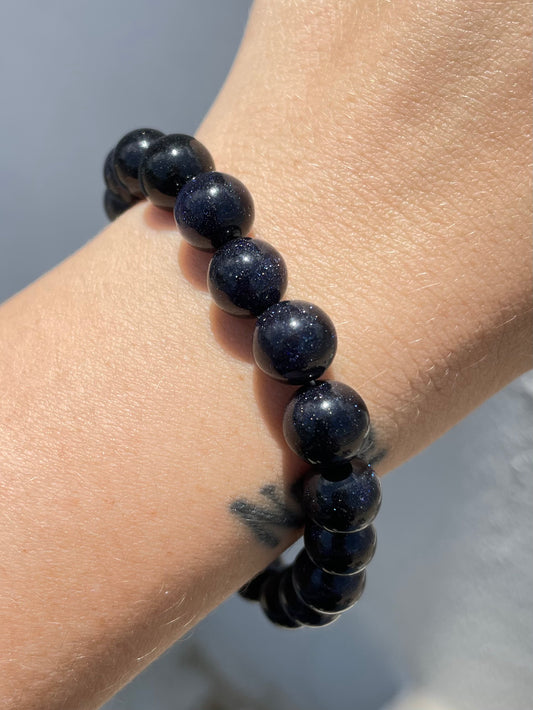 Blue Gold Stone 10mm Bracelet