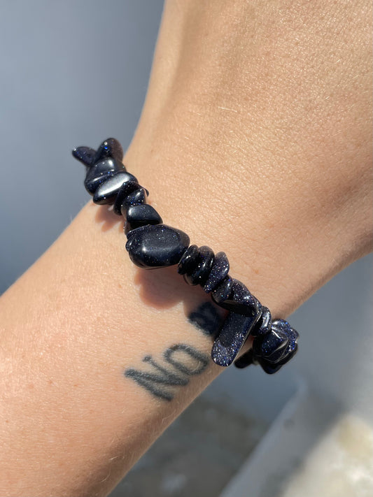Blue Gold Stone chip Bracelet