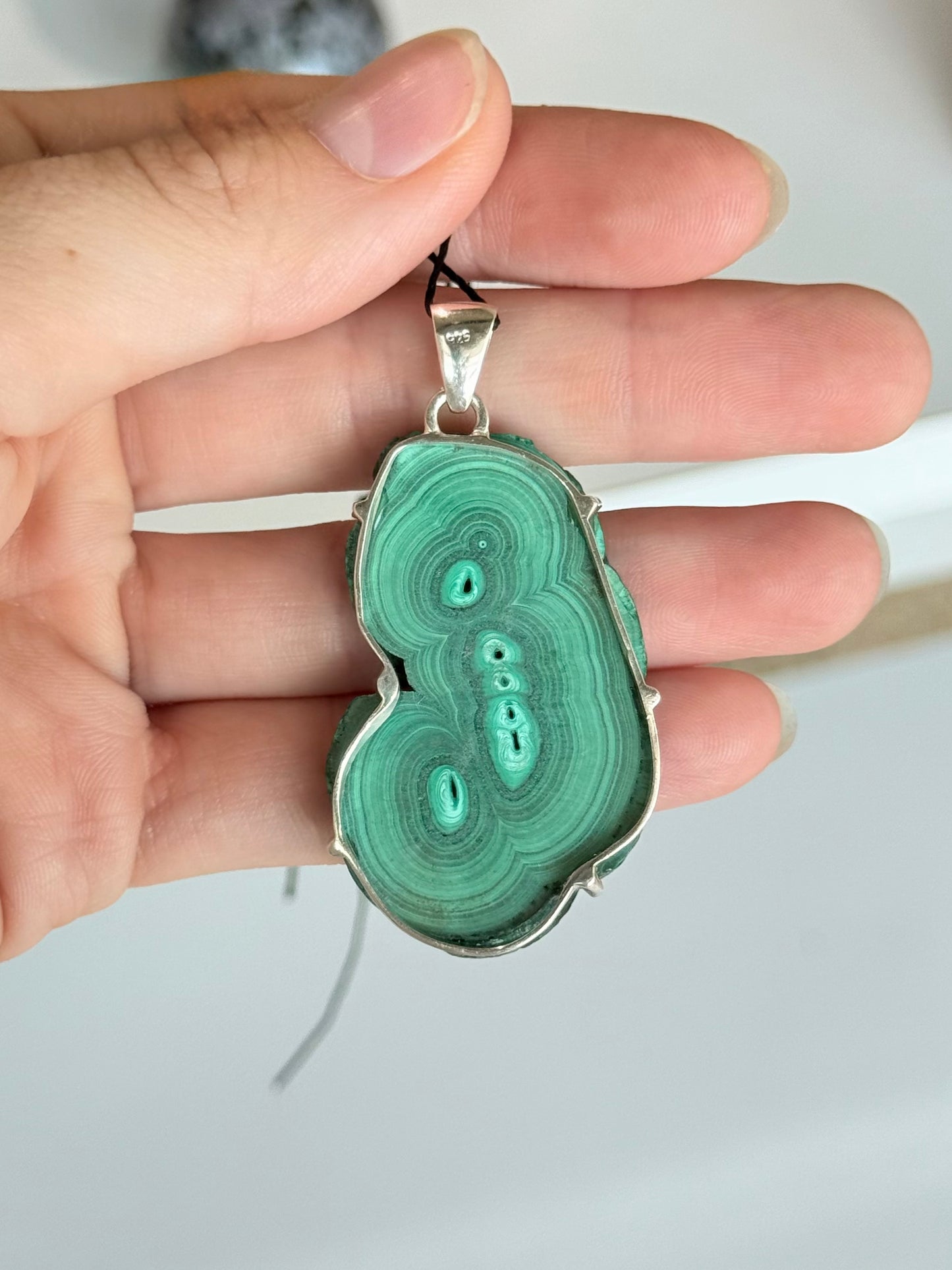 Sterling Silver Malachite Pendant | Pendant de Malaquita en Plata 925