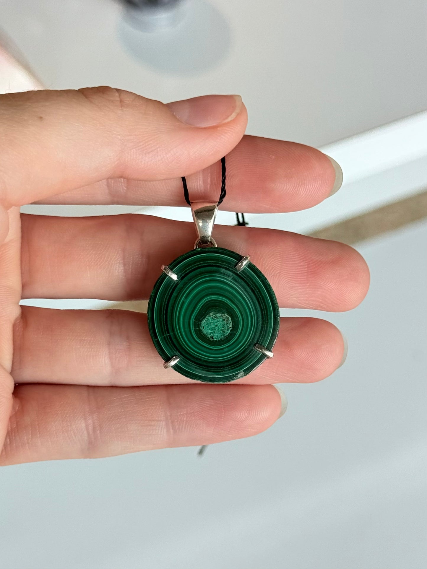 Sterling Silver Malachite Pendant | Pendant de Malaquita en Plata 925