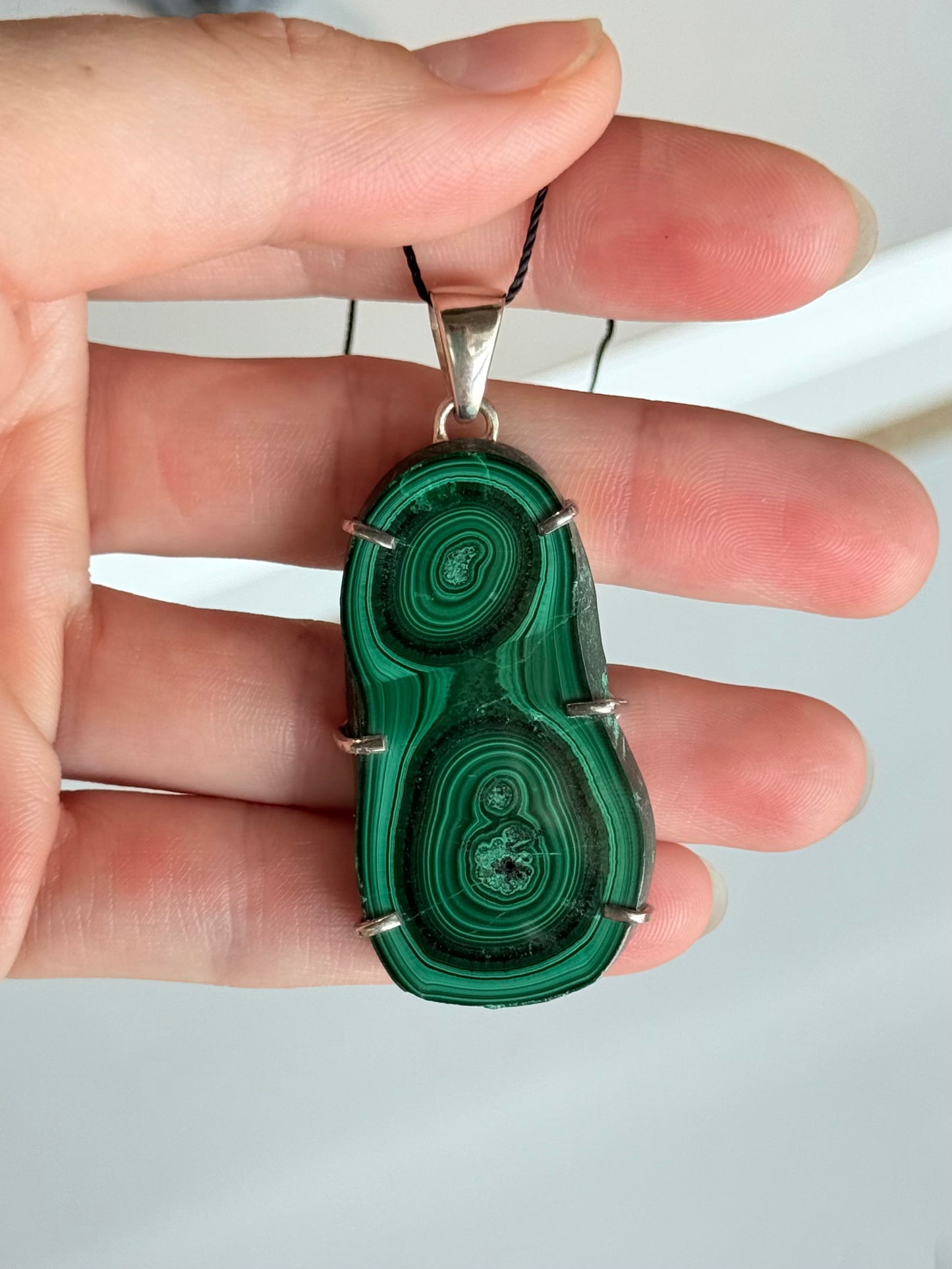 Sterling Silver Malachite Pendant | Pendant de Malaquita en Plata 925