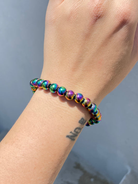 Hematite with Titanium Alloy 8mm Bracelet
