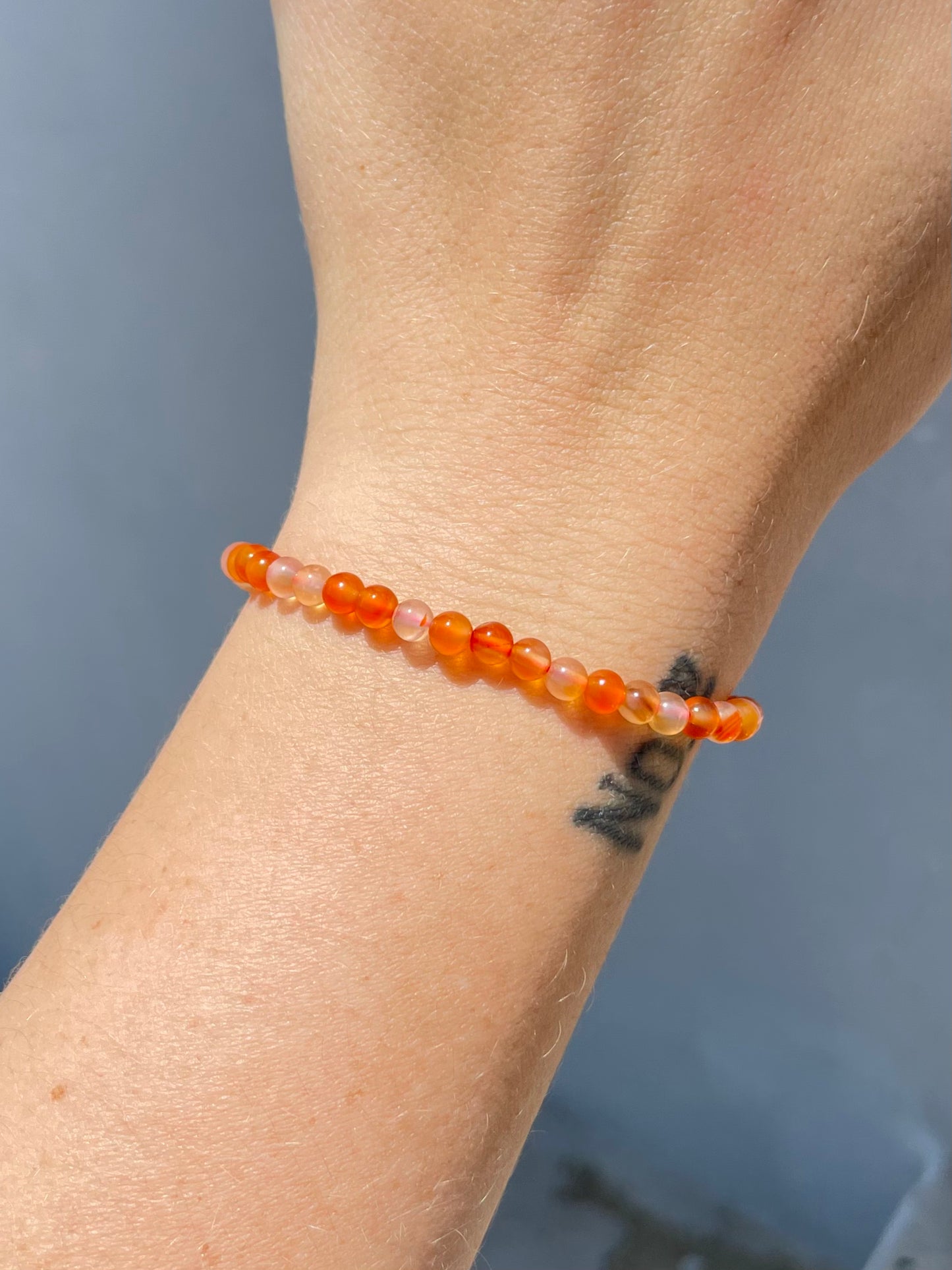 Carnelian Agata 4mm Bracelet