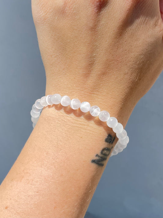 Selenite 6mm Bracelet