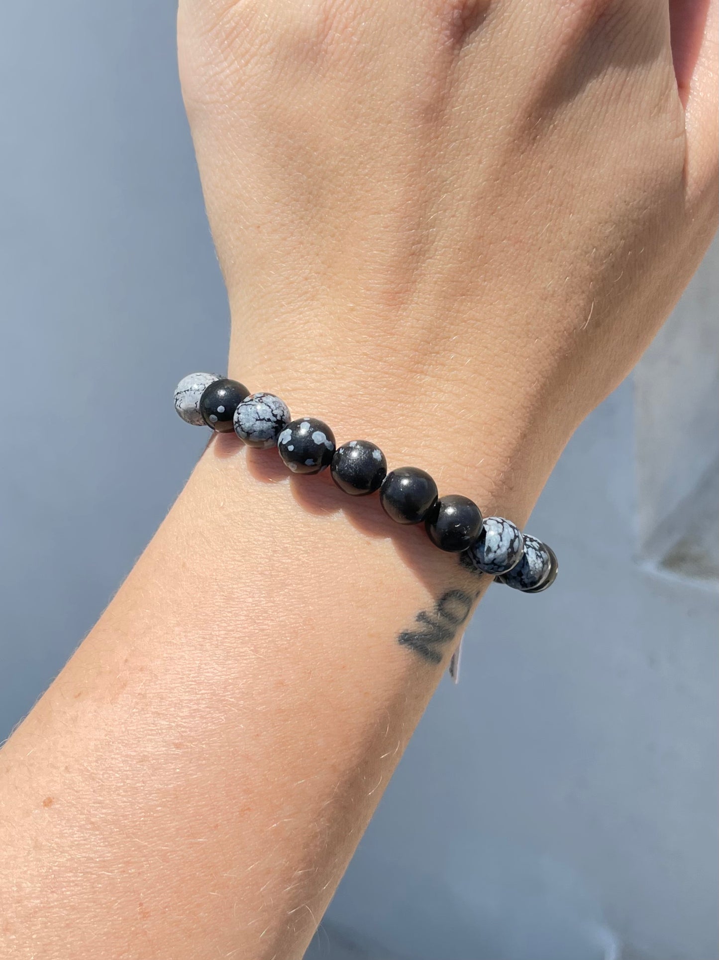 Snow Flake Obsidian 8mm Bracelet