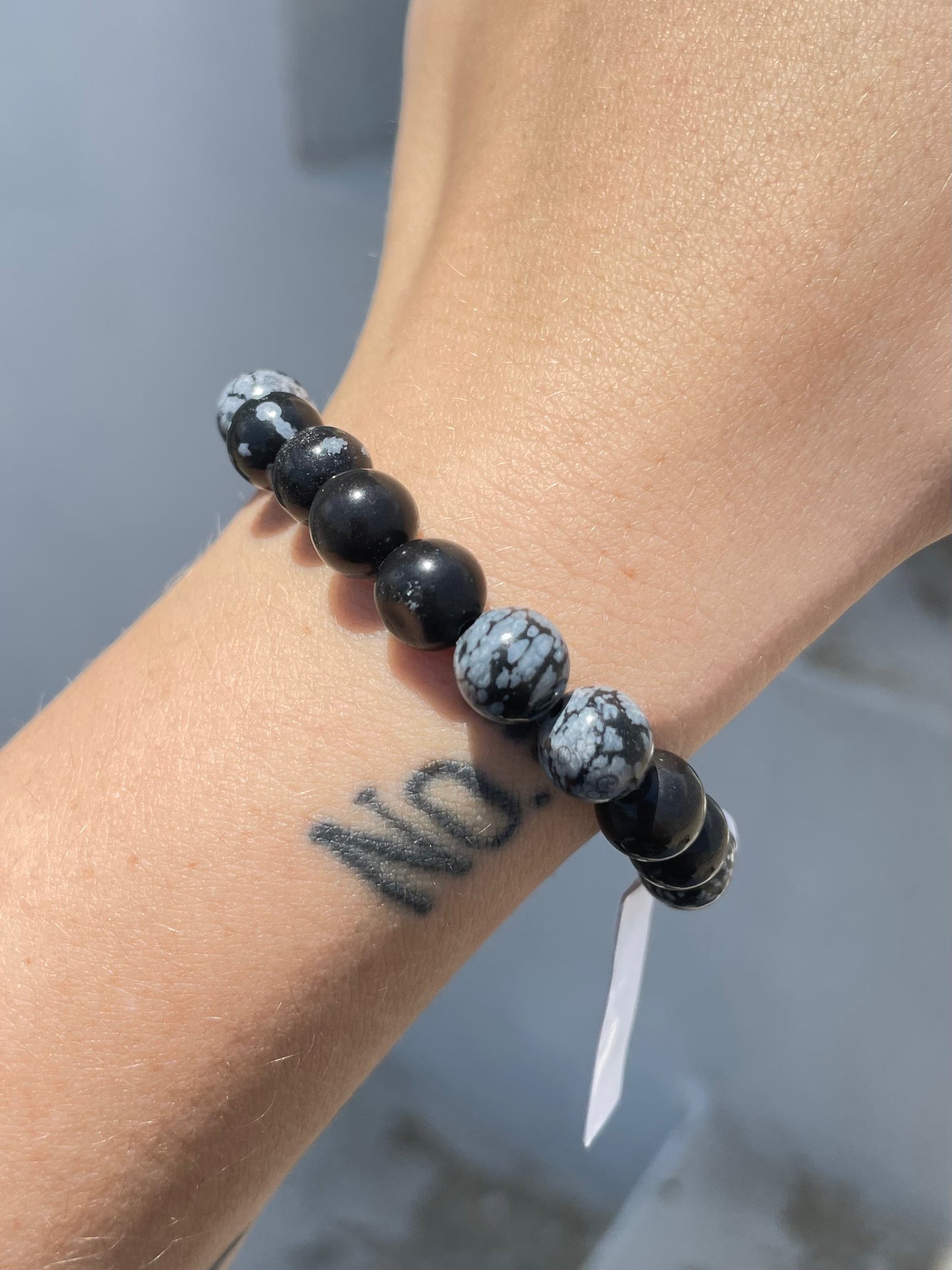 Snow Flake Obsidian 8mm Bracelet