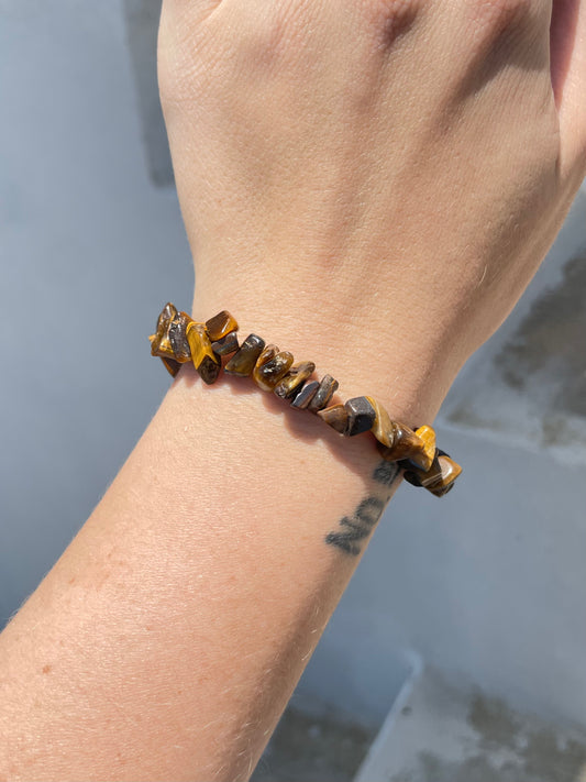 Yellow Tiger Eye Chip Bracelet