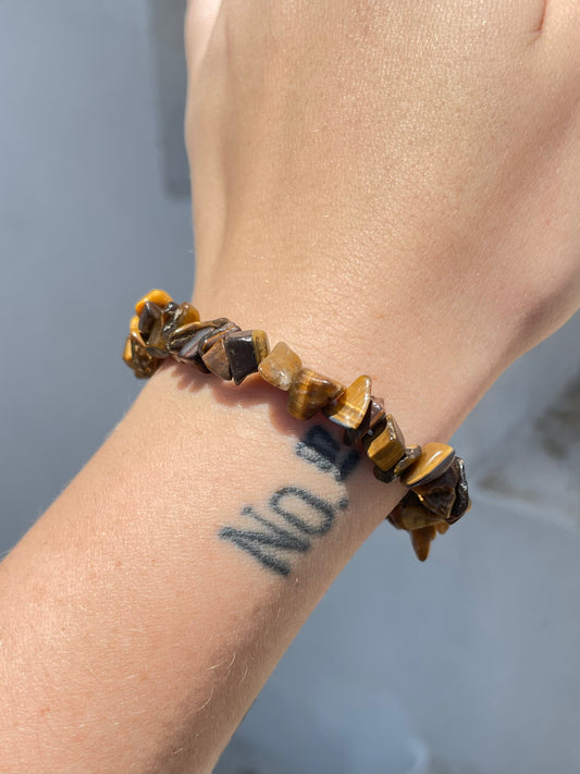 Yellow Tiger Eye Chip Bracelet