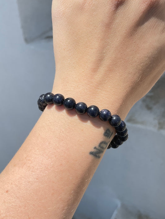 Blue Gold Stone 8mm Bracelet