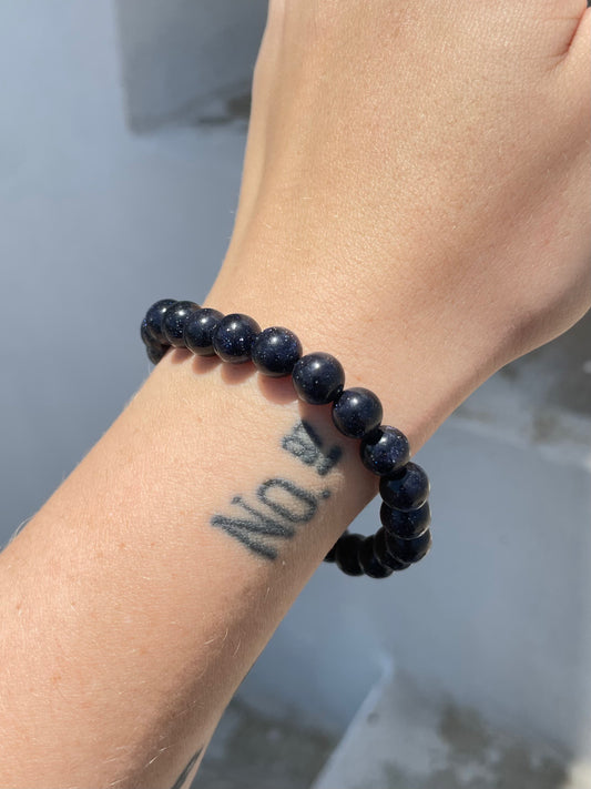 Blue Gold Stone 8mm Bracelet