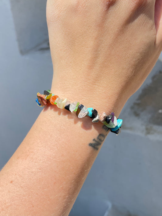 Multi Stone Chip Bracelet