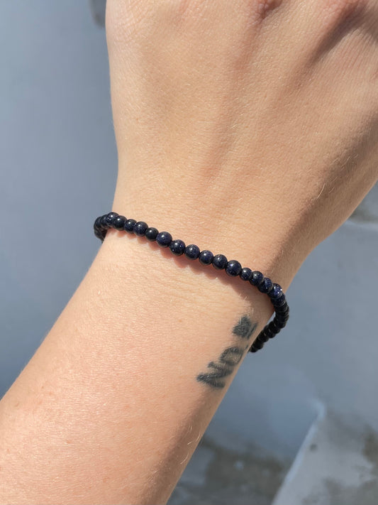 Blue Gold Stone 4mm Bracelet