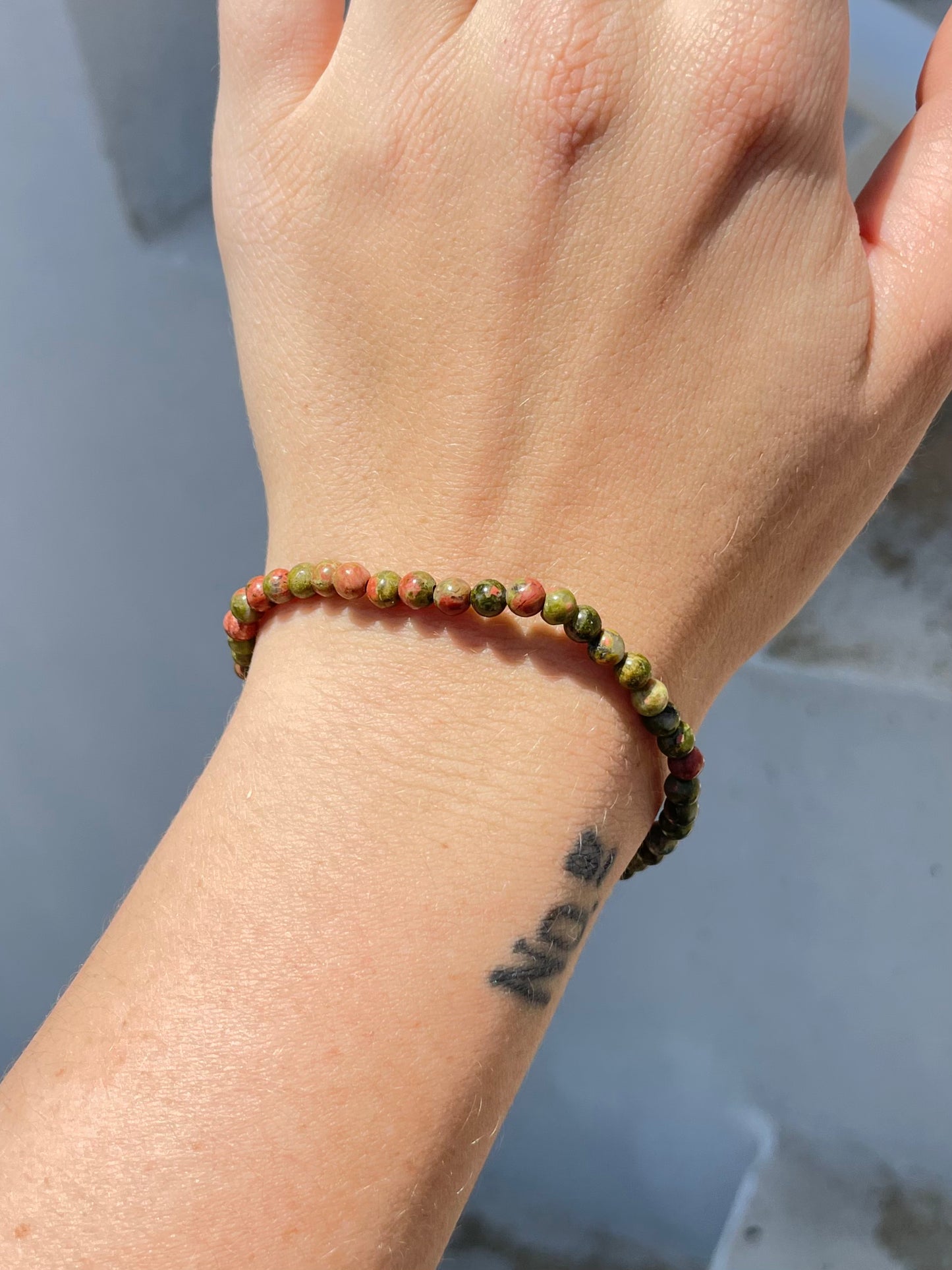 Unakite 4mm Bracelet
