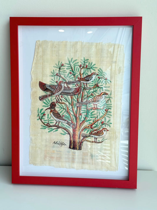 Authentic Egyptian Tree of Life Papyrus (Framed) | Papiro Egipcio Auténtico del Árbol de la Vida (Enmarcado)