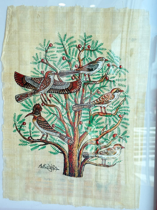 Authentic Egyptian Tree of Life Papyrus (Framed) | Papiro Egipcio Auténtico del Árbol de la Vida (Enmarcado)