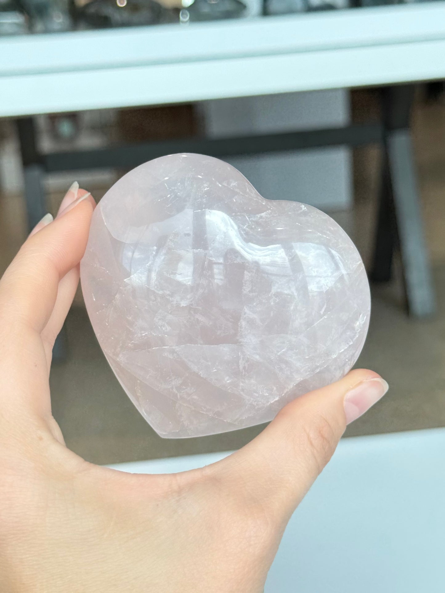 Rose Quartz Bubble Heart ( Madagascar )