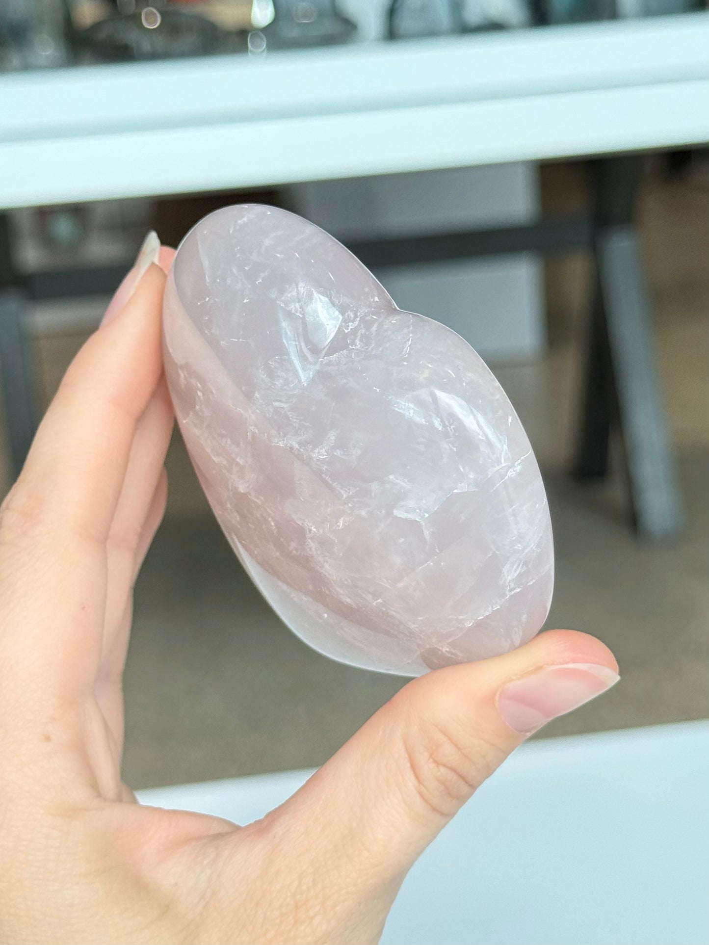 Rose Quartz Bubble Heart ( Madagascar )
