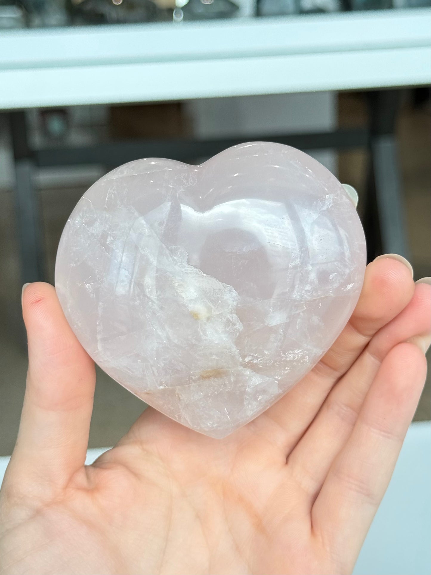 Rose Quartz Bubble Heart ( Madagascar )