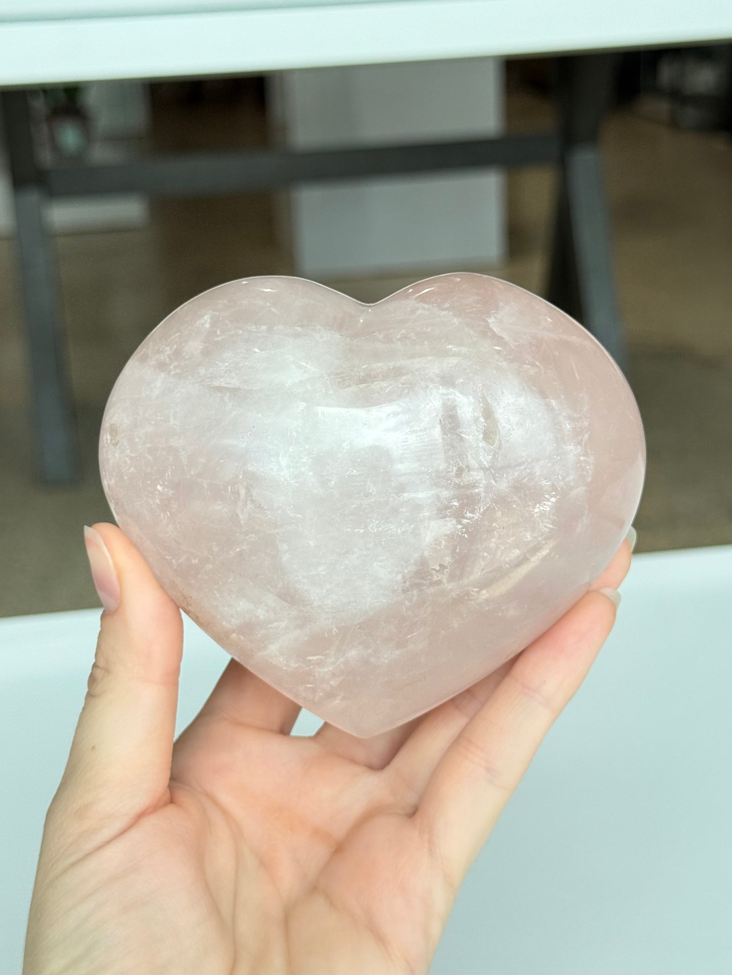 Rose Quartz Bubble Heart ( Madagascar )