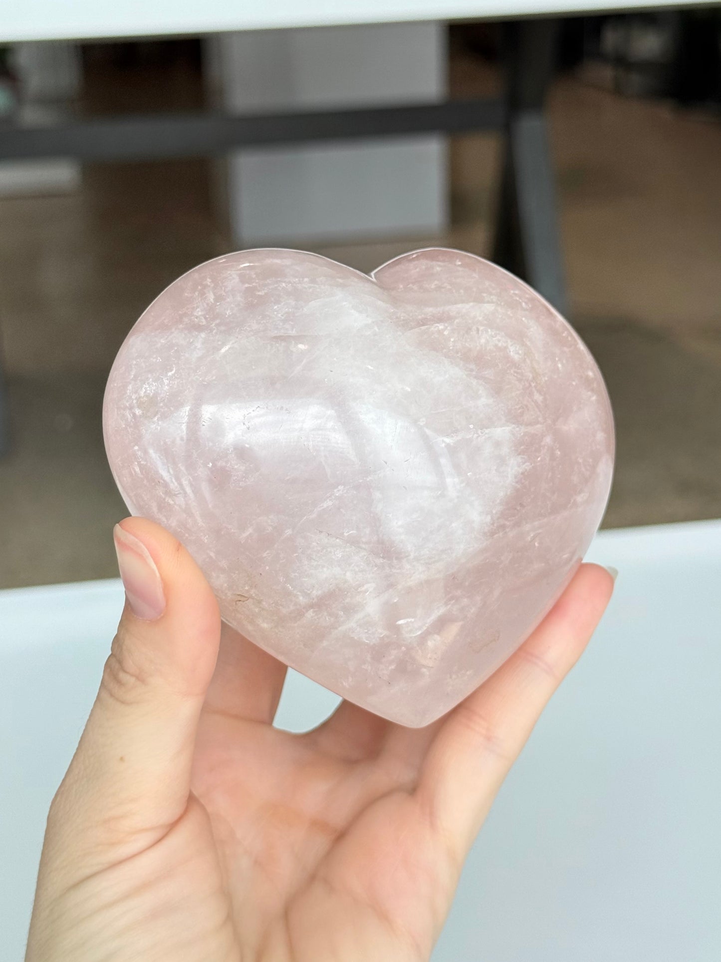Rose Quartz Bubble Heart ( Madagascar )
