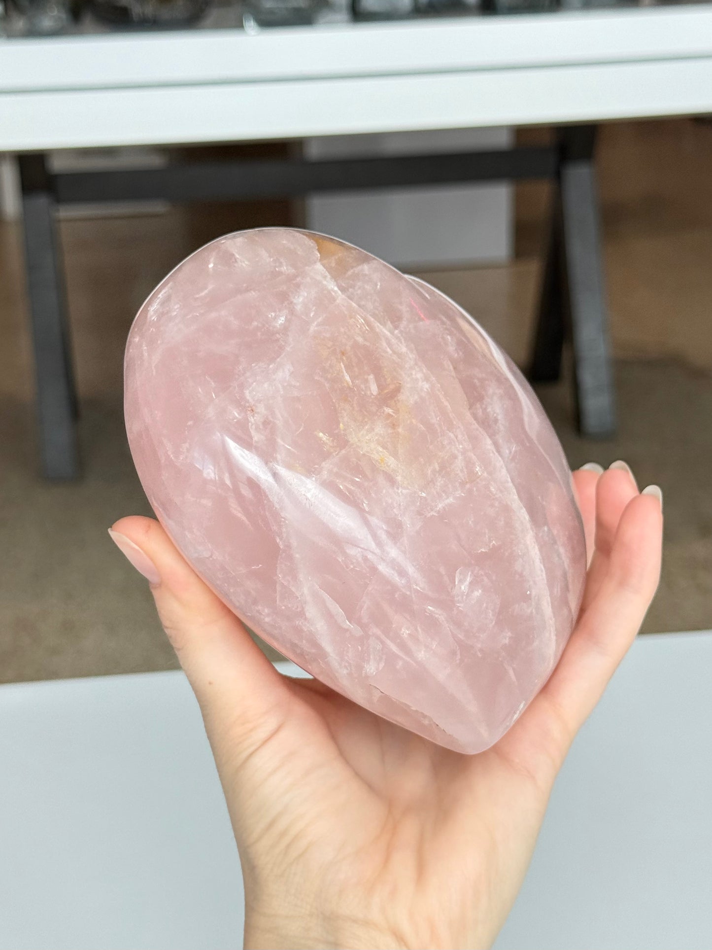 Rose Quartz Bubble Heart ( Madagascar )