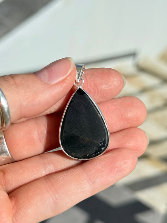 Rainbow Obsidian Pendant ( Indian Silver )