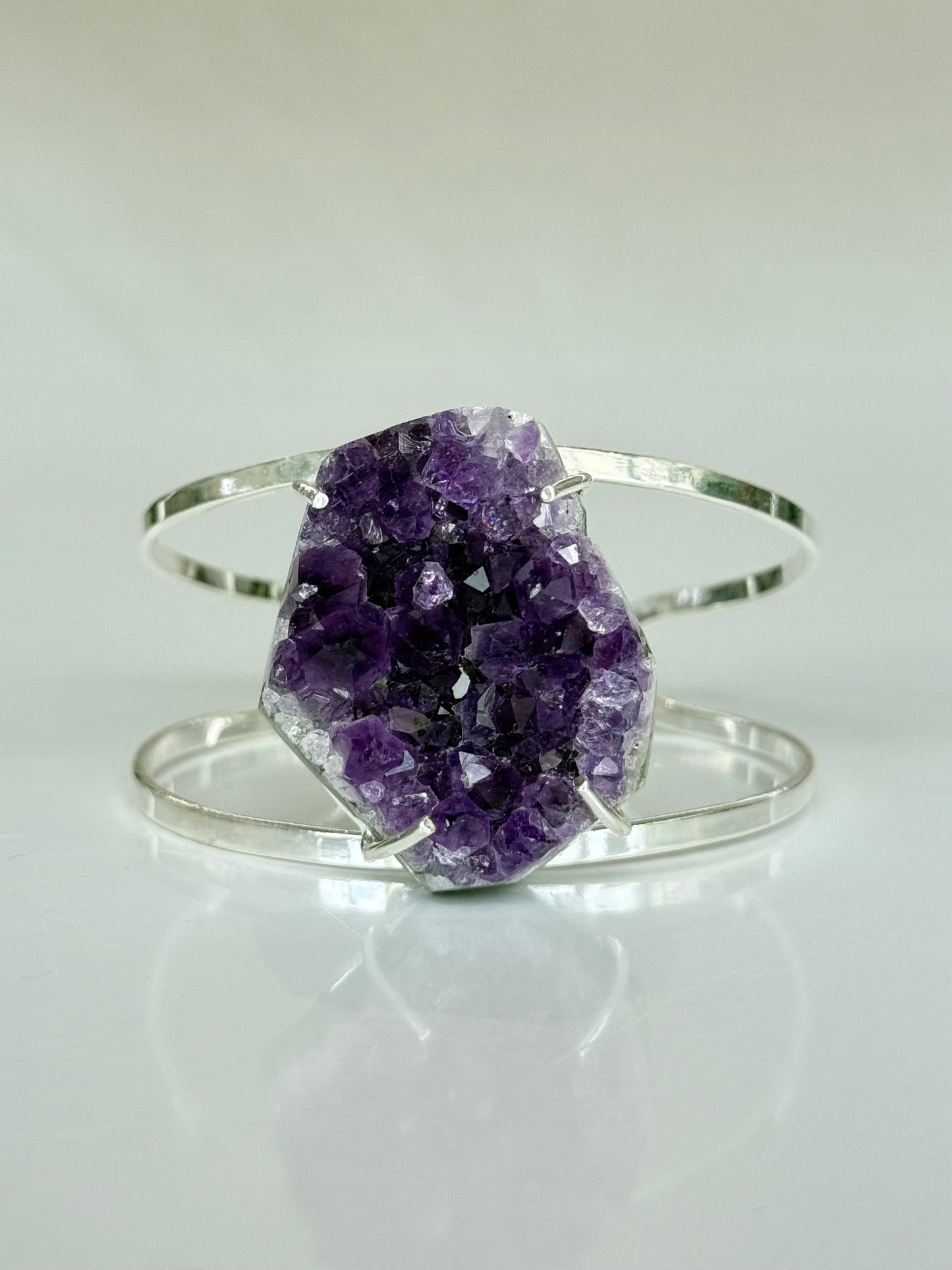 Brazilian Amethyst Druzy Cuff Bracelet
