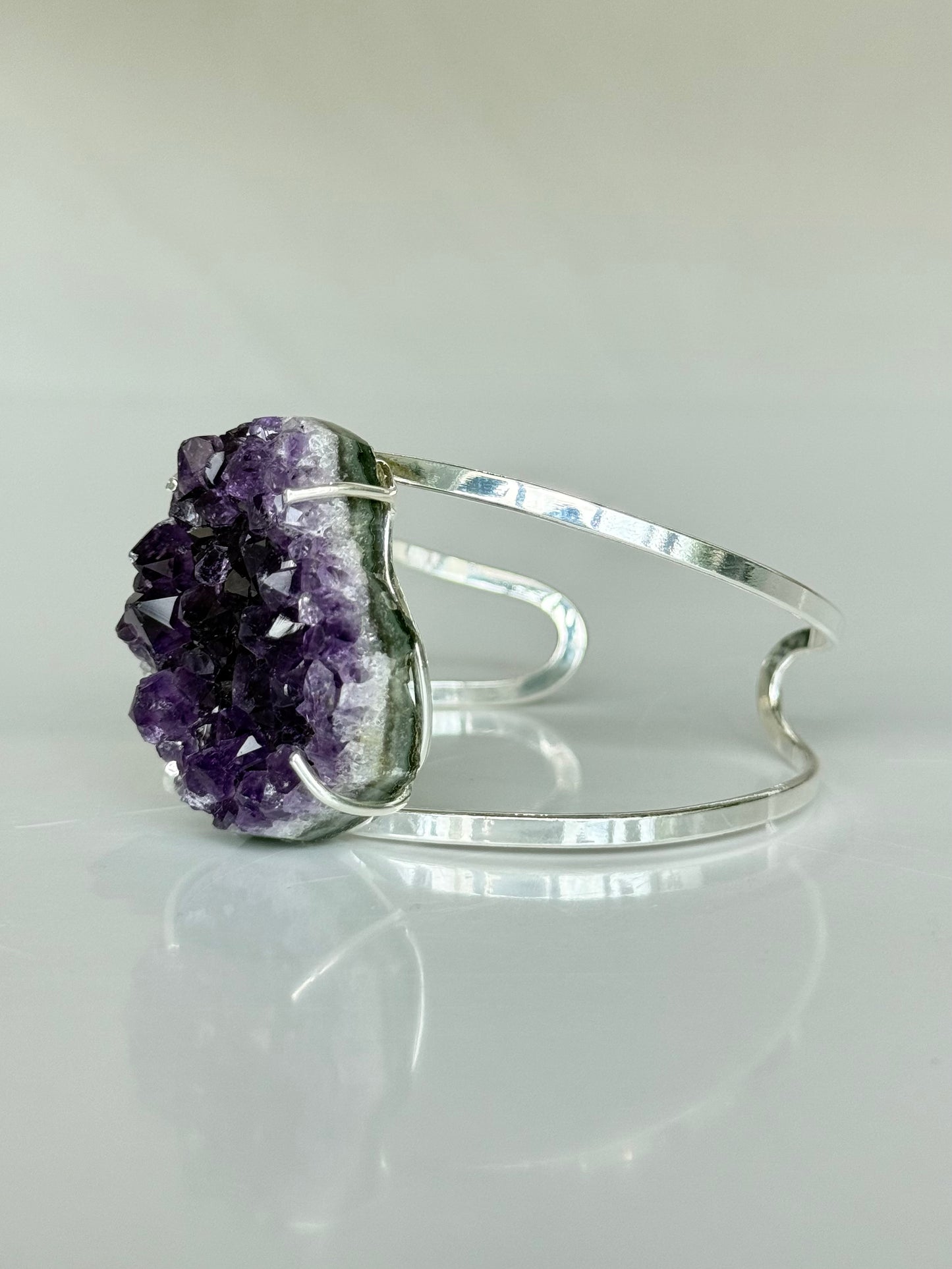 Brazilian Amethyst Druzy Cuff Bracelet