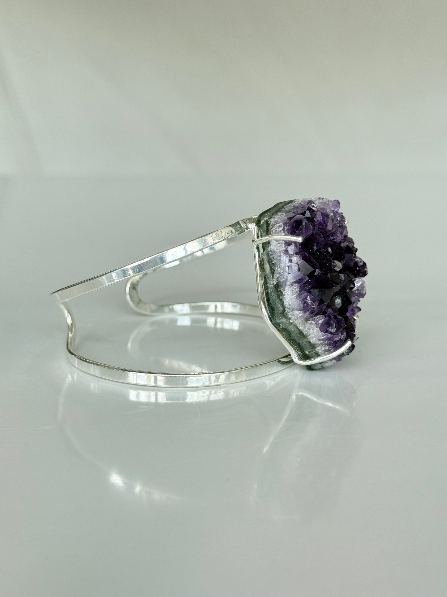 Brazilian Amethyst Druzy Cuff Bracelet