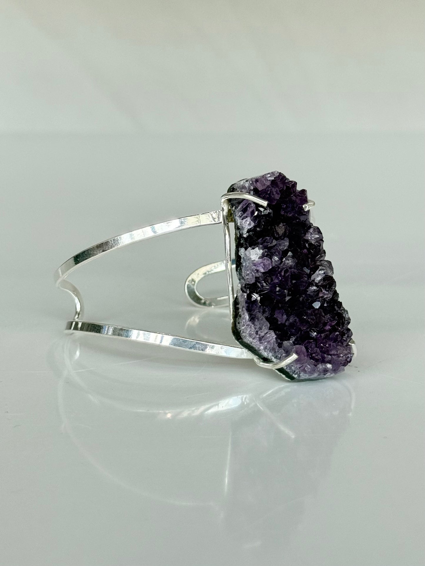 Brazilian Amethyst Druzy Cuff Bracelet