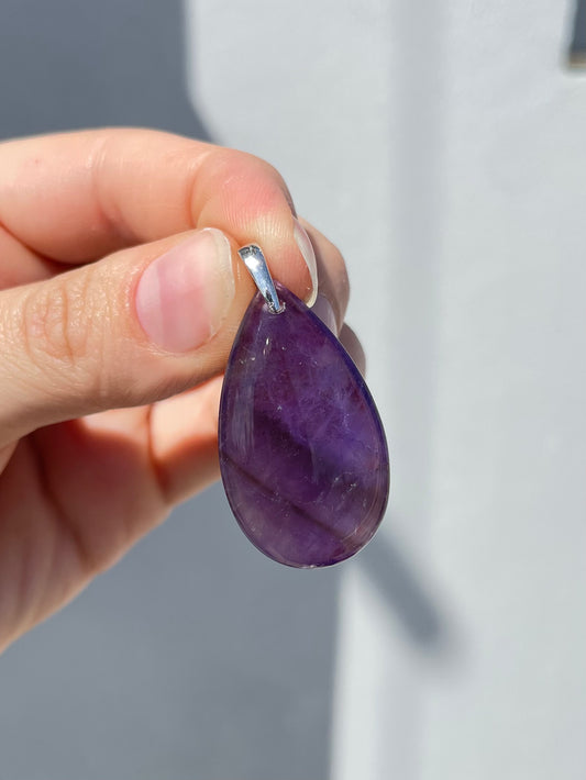 Purple Fluorite Drop Pendant