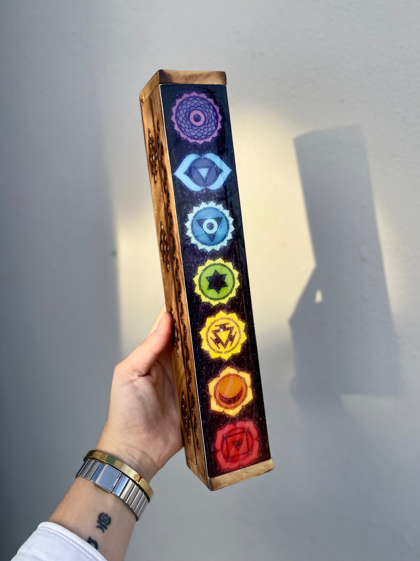 7 Chakra Incense Stick and Cone box holder