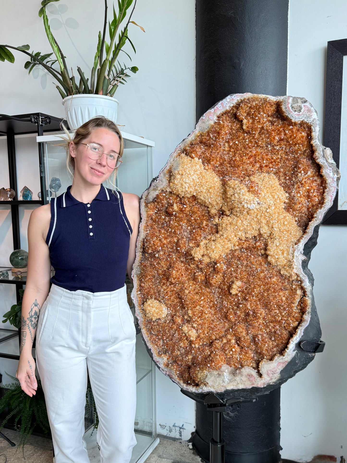 Citrine On Stand 6ft Tall ( Heat Treated )
