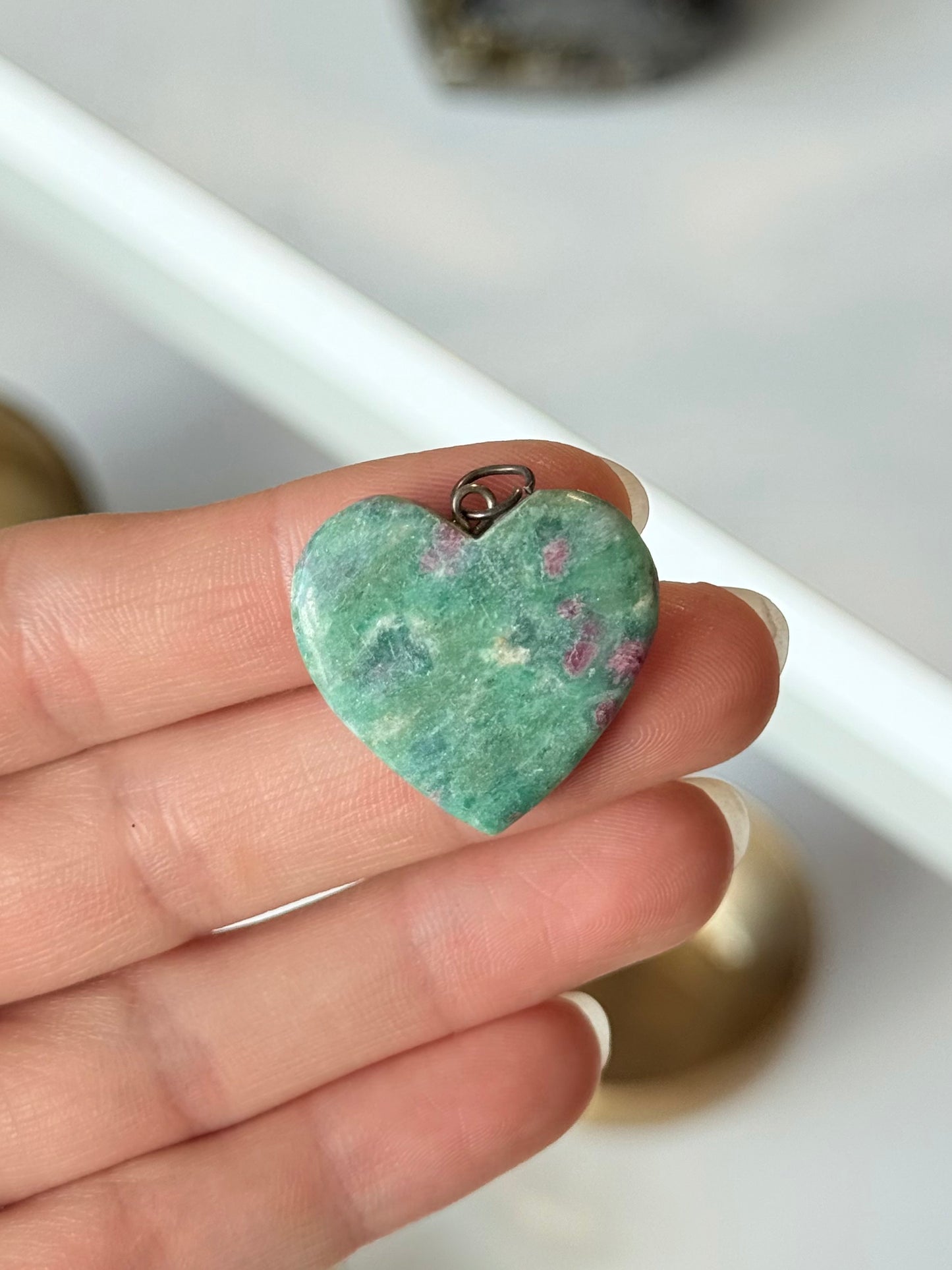 Ruby In Zoisite Heart Pendant