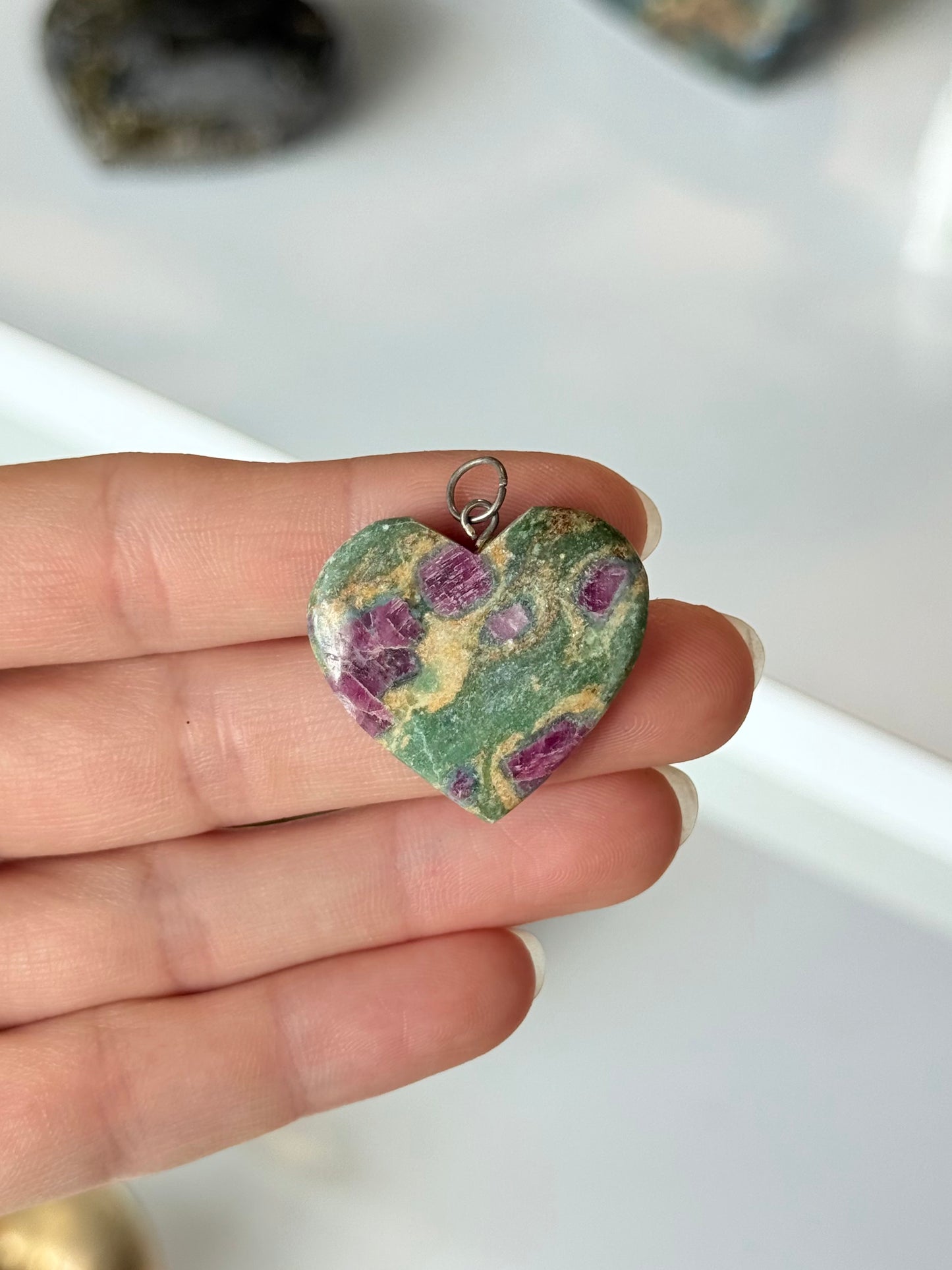 Ruby In Zoisite Heart Pendant