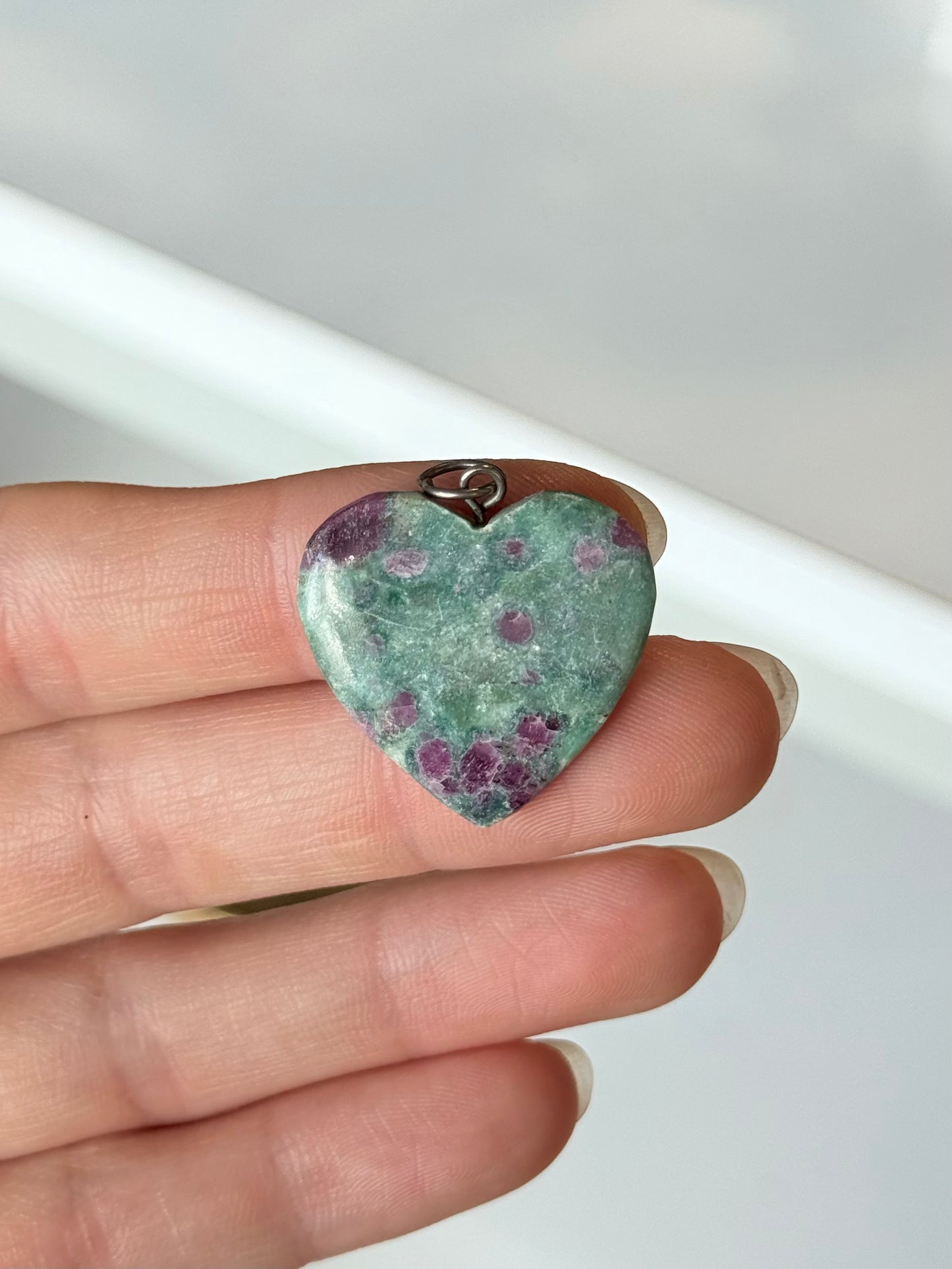 Ruby In Zoisite Heart Pendant