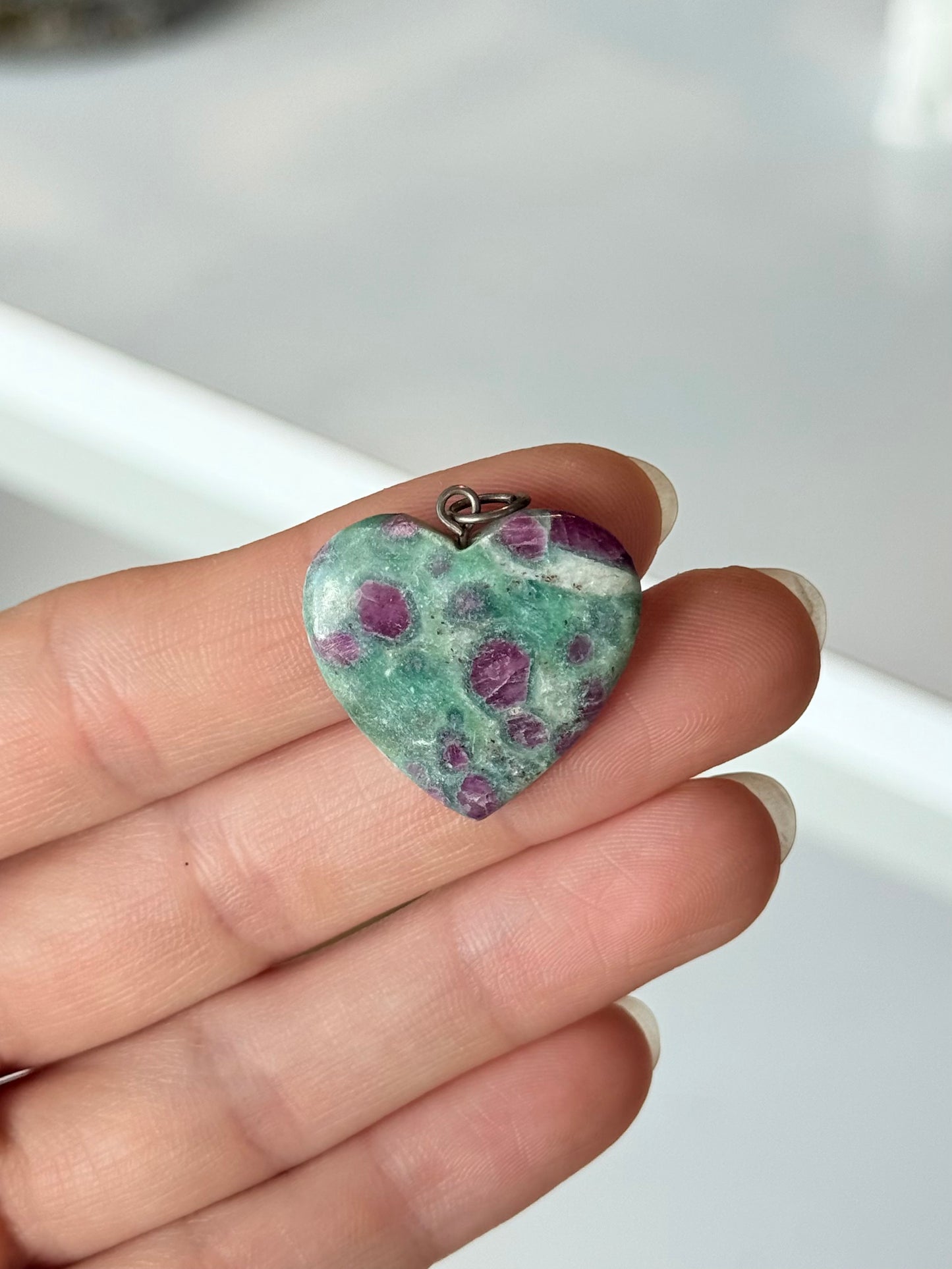 Ruby In Zoisite Heart Pendant