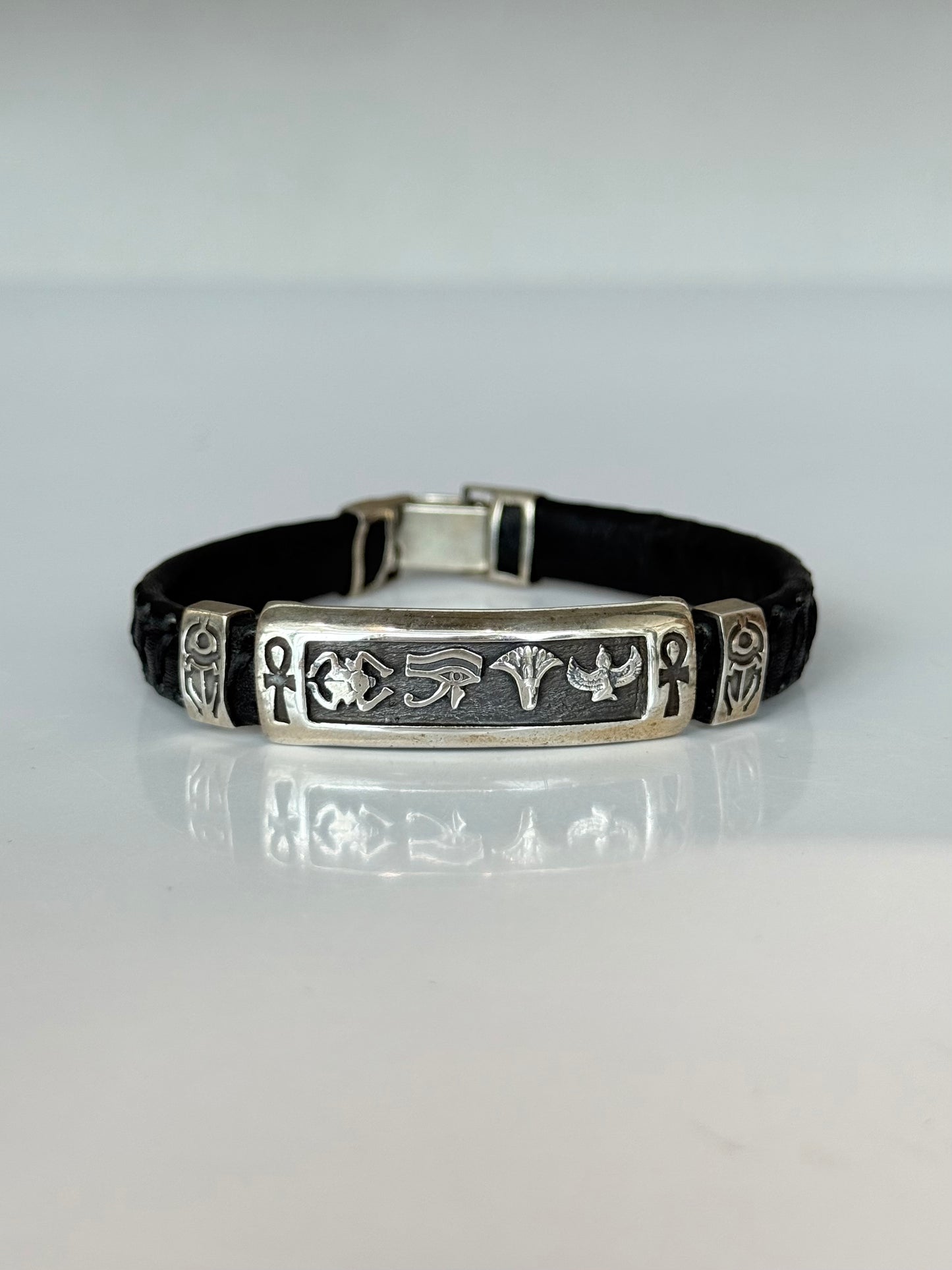 Egyptian Silver Bracelet – Symbols of Protection