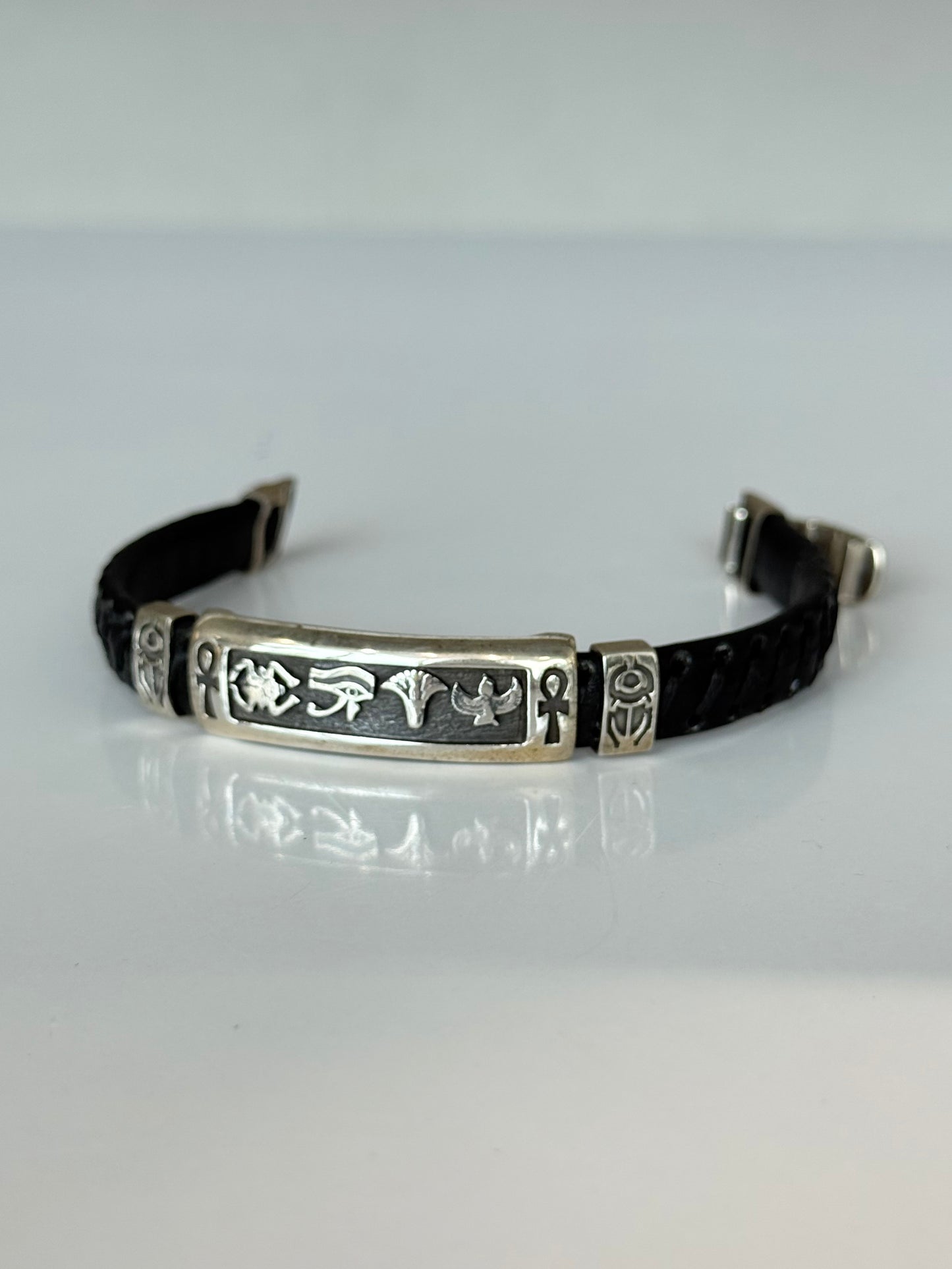 Egyptian Silver Bracelet – Symbols of Protection