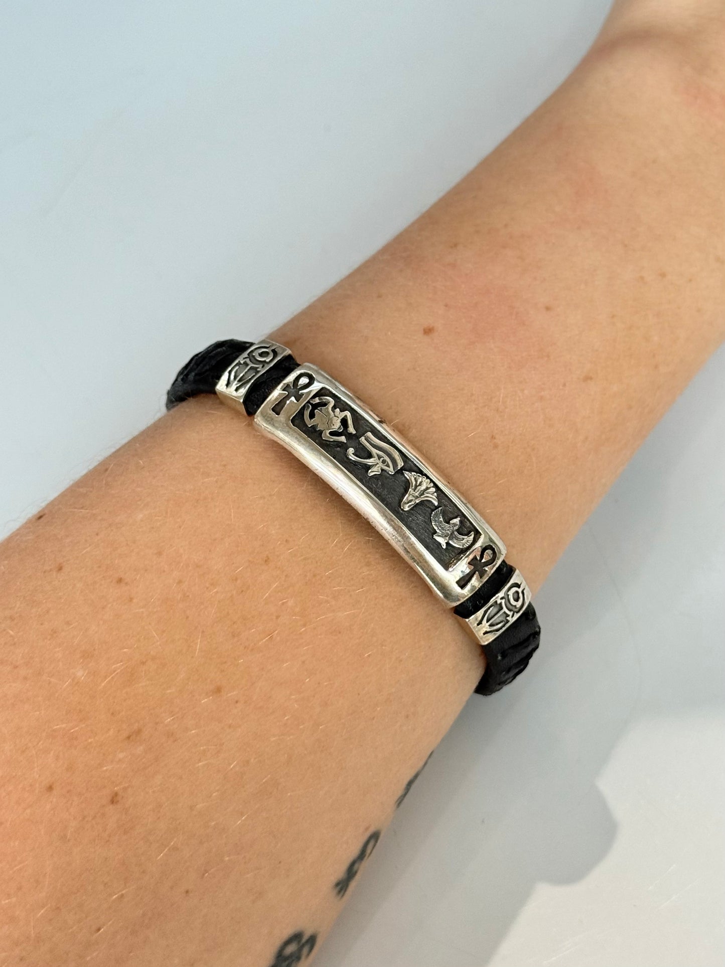 Egyptian Silver Bracelet – Symbols of Protection