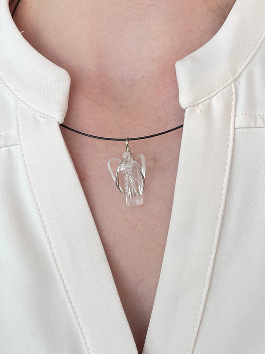 Clear Quartz Angel Pendant