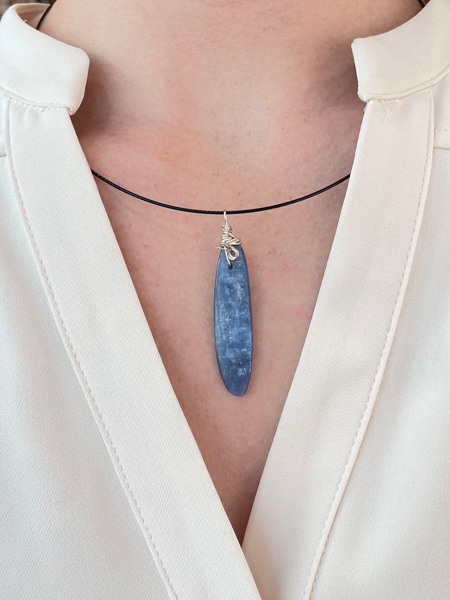 Blue Kyanite  Pendant ( Silver 925 )