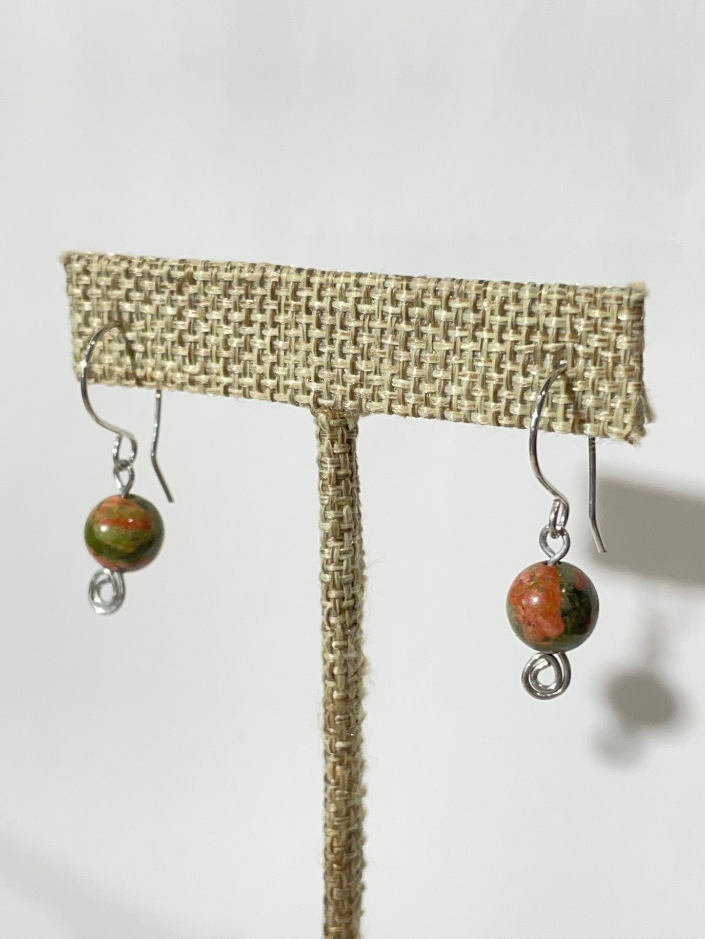 Unakite Quartz Drop Earrings