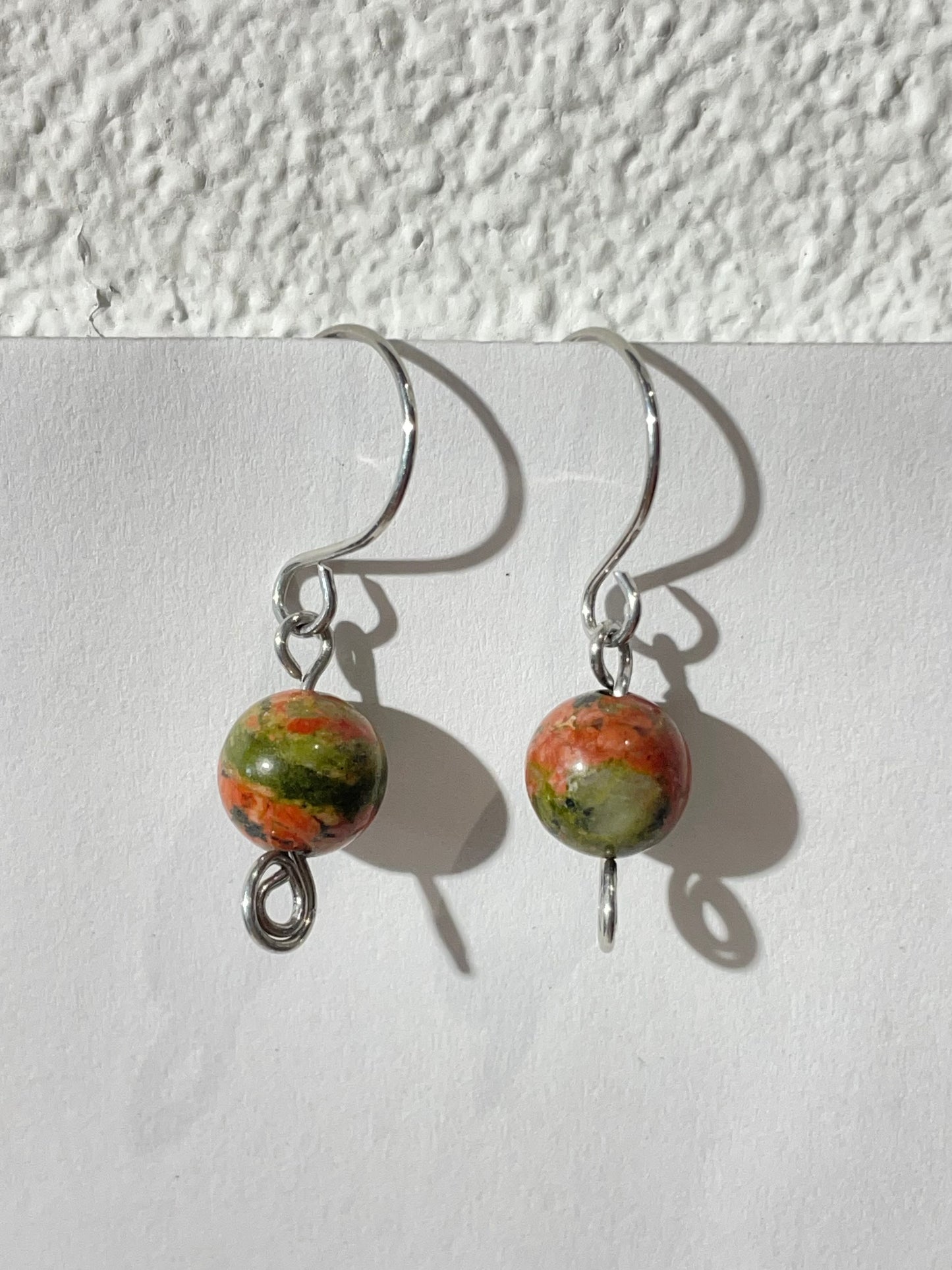 Unakite Quartz Drop Earrings