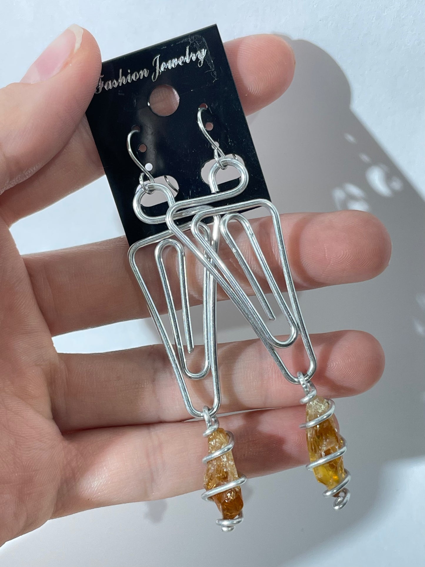 Citrine Earrings ( Stainless Steel )