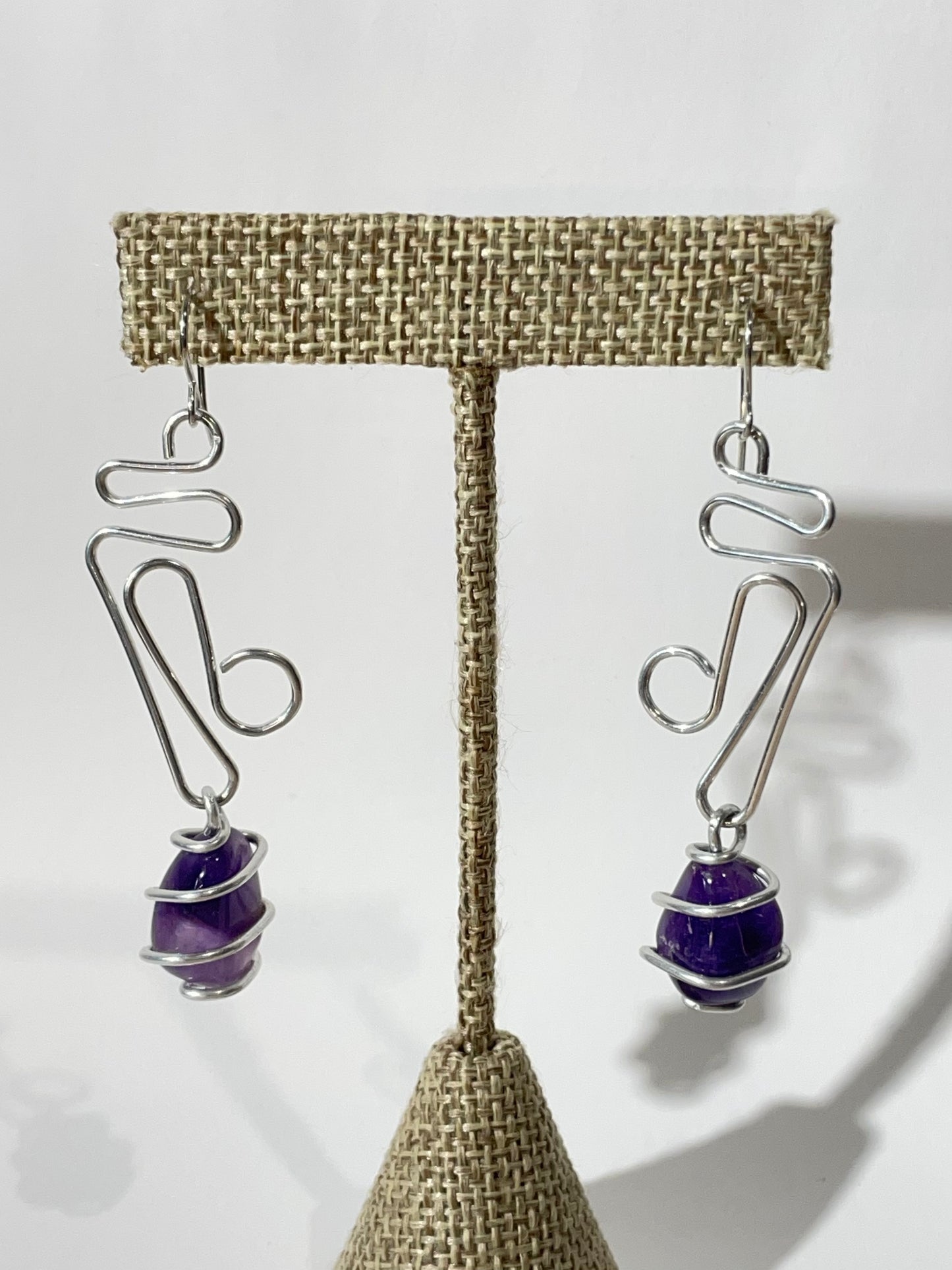 Amethyst Earrings ( Stainless Steel )