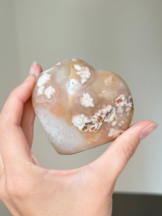 Flower Agate Heart | Corazón de Ágata Flor