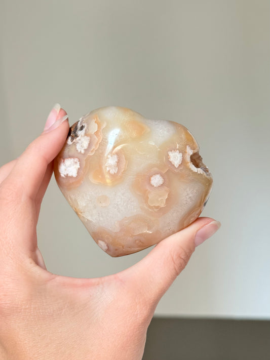 Flower Agate Heart | Corazón de Ágata Flor